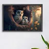 （Big Size)Owl Family-Paint By Numbers Acrylic Painting 60*40CM