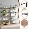 [US Local Warehouse] Industrial Pipe Shelf 5 Tier 72 Inch Industrial Wall Shelves with Solid Wood Plank Pipe Shelving Wall Mounted for Kitchen and Bar Shelving