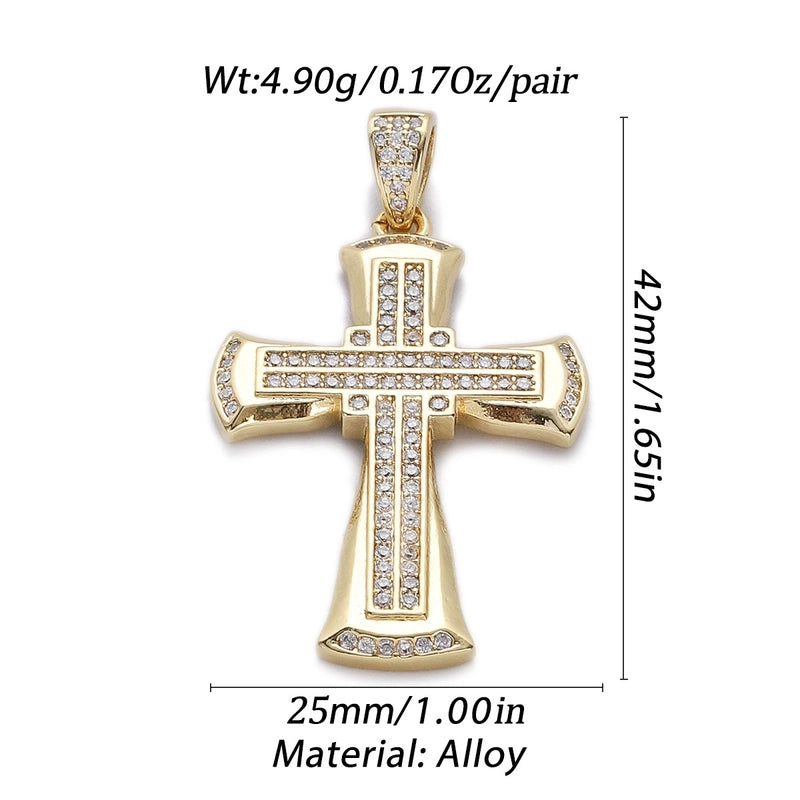 1 Piece Copper Zircon Cross Pendant