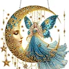 (US Local)Acrylic Moonlight Goddess Diamond Art Hanging Pendant for Garden Window Decor(C)