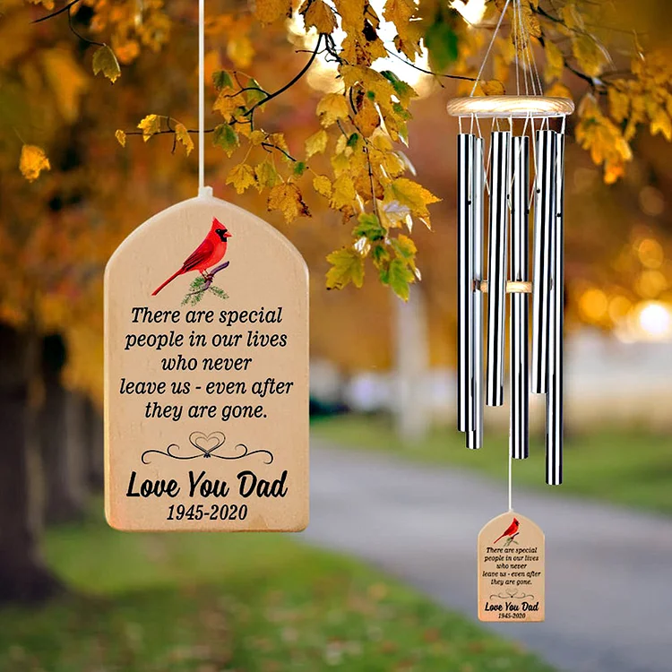 Custom In Memory of Dad Cardinal Wind Chime Memorial Gifts