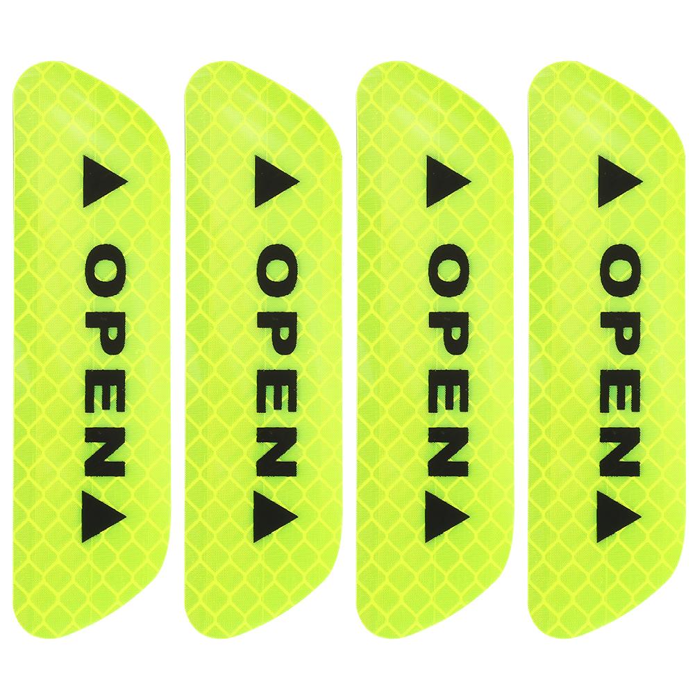 

4Pcs Car Open Reflective Tapes Warning Mark Open Car Door Stickers, Green, 501 Original
