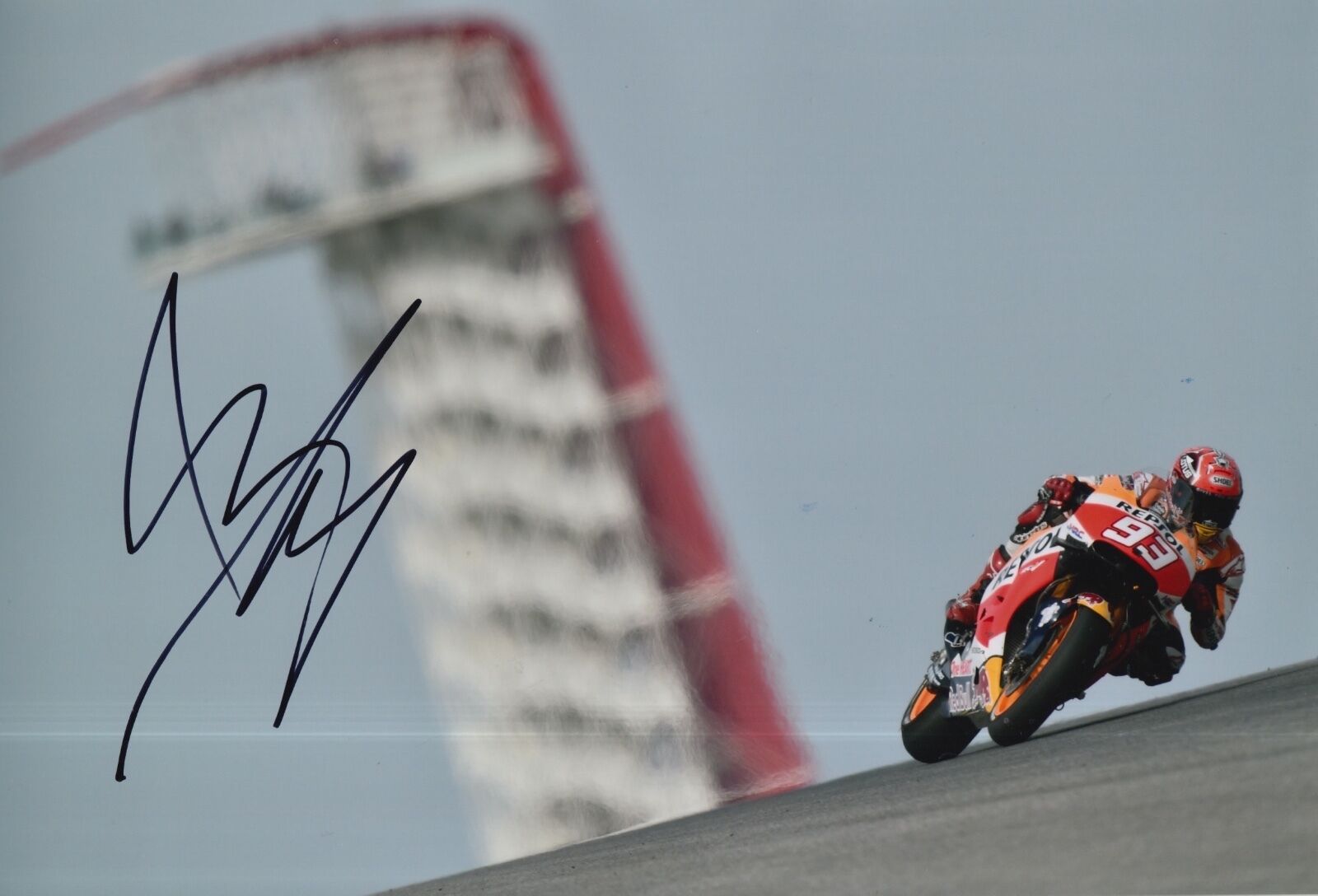 Marc Marquez Hand Signed 12x8 Photo Poster painting Repsol Honda 2016 MOTOGP World Champion