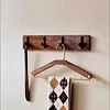 Solid Wood Partition Wall Storage Rack Black Walnut Creative Wall-Mounted Coat Rack