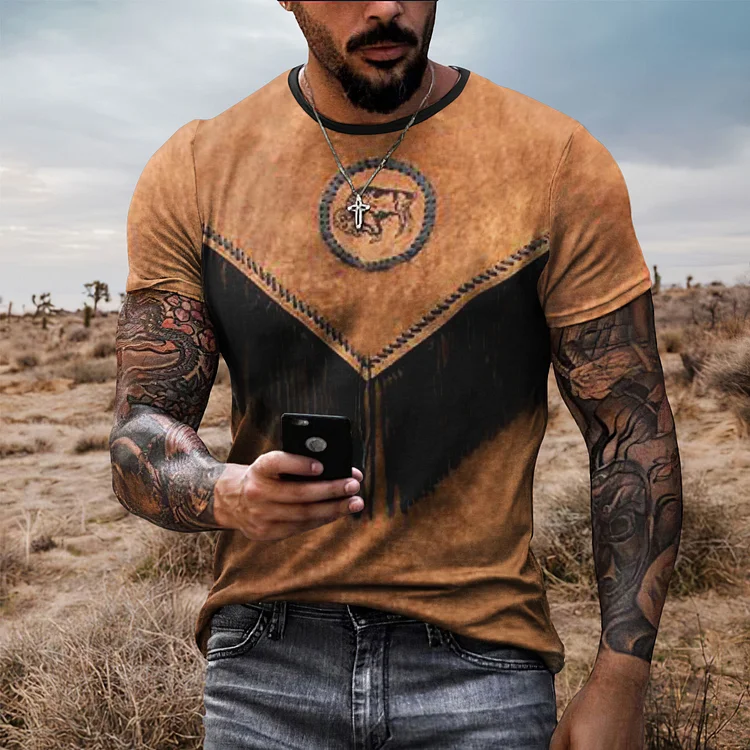 Utbros Men'S Retro Casual Short Sleeved T-Shirt