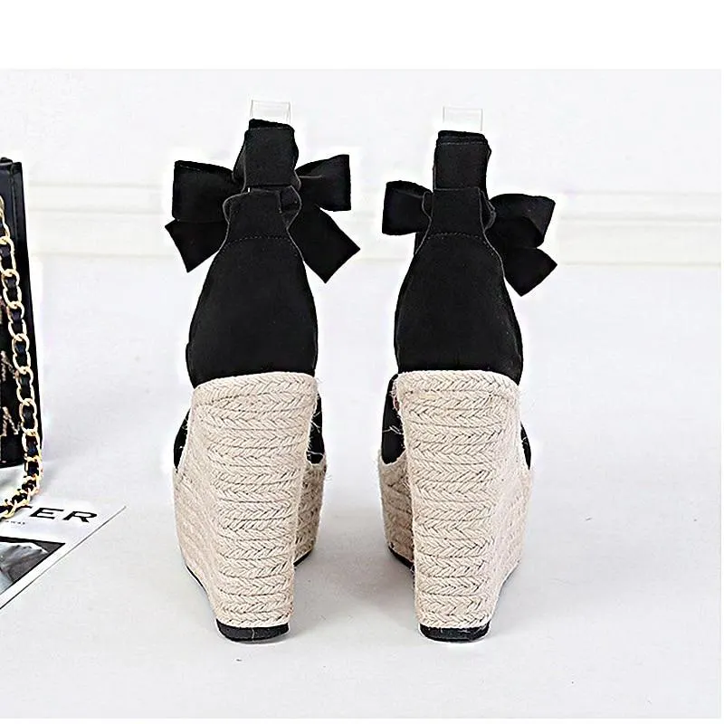 2021 Summer New Platform Wedge Sandals For Women's With Strappy Fish Mouth Hemp Rope Weaving High Heels Shoes