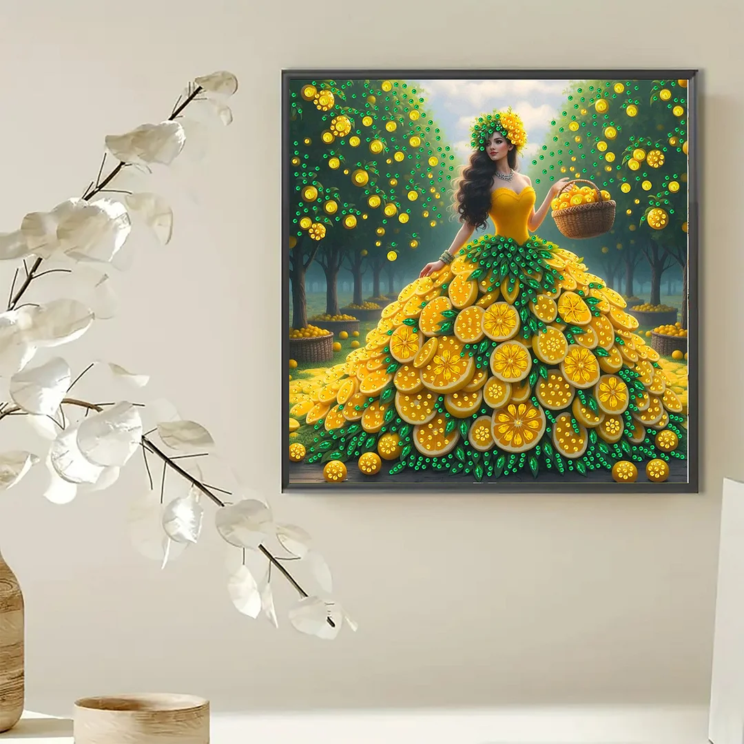Diamond Painting - Partial Special Shaped Drill - Orange Girl(Canvas|30x30cm)