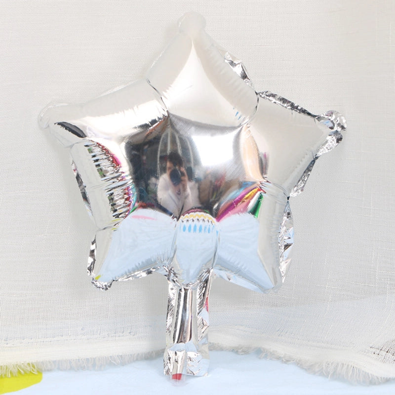 100 Pieces 10-inch Star-shaped Heart-shaped Foil Balloons Star Pattern Foil Balloons For Wedding Birthday Decoration Balloon Arrangement