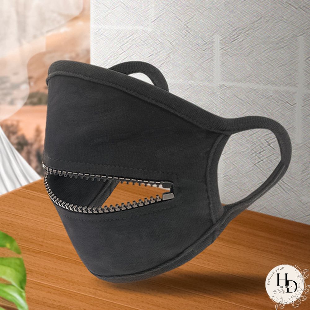 Black Fashion Casual Zipper Design Face Protection