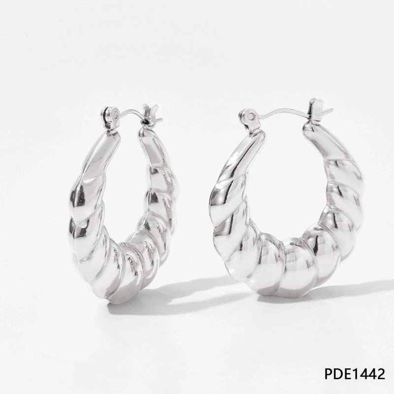 1 Pair IG Style Minimalist Solid Color Plating 304 Stainless Steel 16K Gold Plated White Gold Plated Gold Plated Earrings