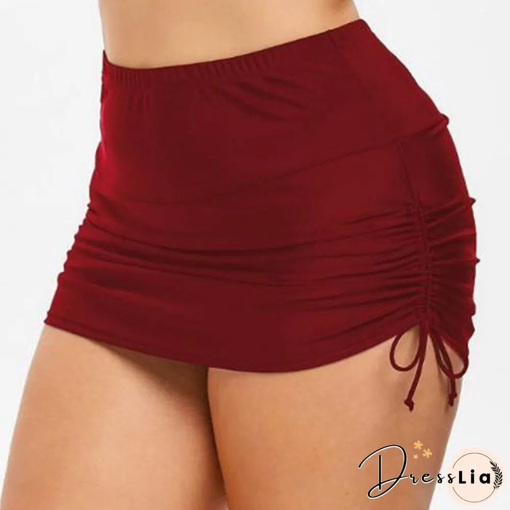 New Women S-3L Swimsuit Bottom Summer Swim Short Skirt Casual Tankini Mini Skirt Swimwear Bikini Bottoms Solid Color Short Skirts