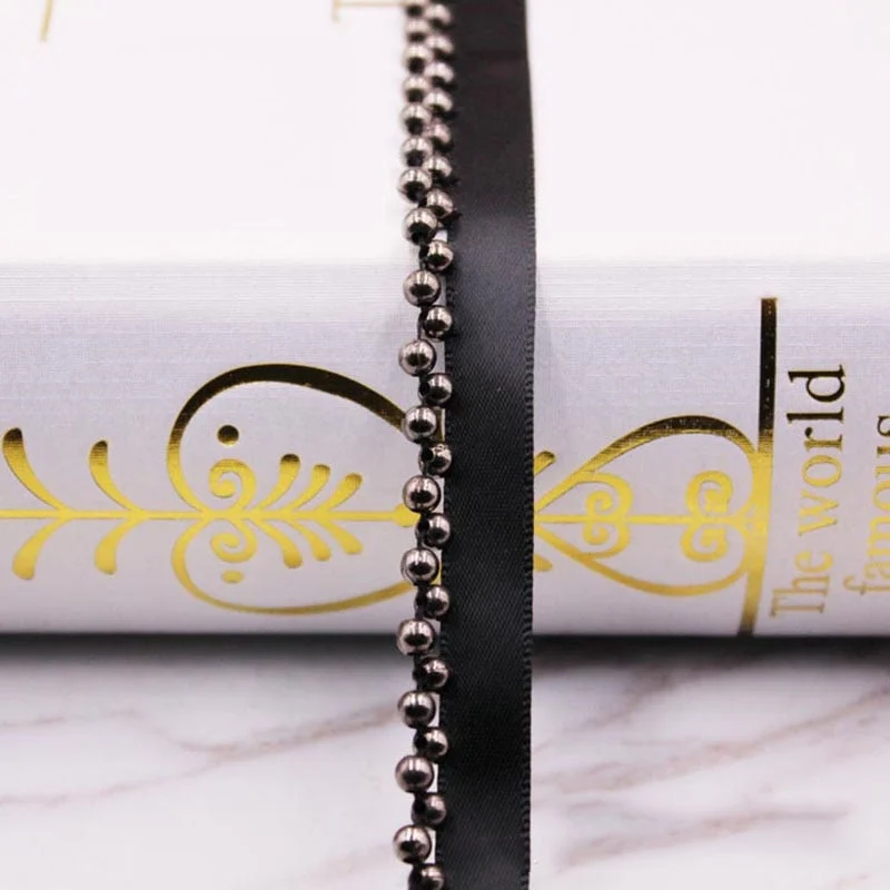 1yard/lot Vintage White/Black Beaded Lace Trim Tape Fabric Ribbon DIY Collar Sewing Garment Headdress Materials Sewing Craft