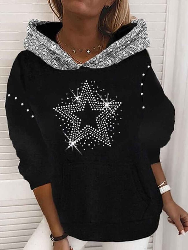 Sparkle Star Women's Casual Hoodie