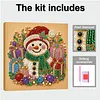 Kit de peinture de perles encadr&eacute; pour bonhomme de neige de No&euml;l 25x25cm pour adultes