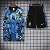 2025 Brazil Pre-Match Training Blue Vest+Shorts Football1:1 Thai Quality
