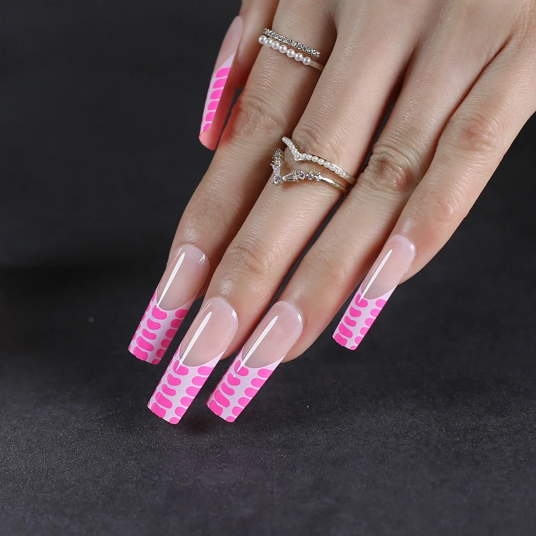 Brown Leopard French Fake Nails luxury combination in black Art Square Nude Artificial Salon False nails can be reused thicken-Nail Inspo