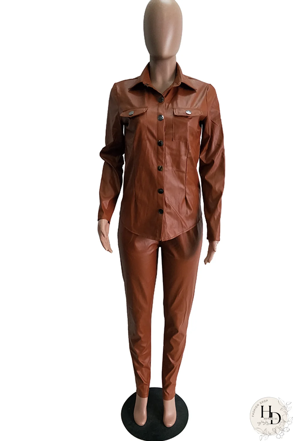 Wine Red Elastic Fly Long Sleeve Mid Print Patchwork pencil Pants