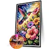 Flowers and Birds Full DIY 5D Round Drill Diamond Art Kits Large Size 40*60cm Diamond Dots Paintings Picture Arts Craft Diamond Crystal Rhinestones Painting Kits for Adults/Beginners Gift Home Decor
