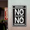 Warning Seriously No Soliciting No Trespassing - Vintage Metal Signs(12*16Inch) - Warning
