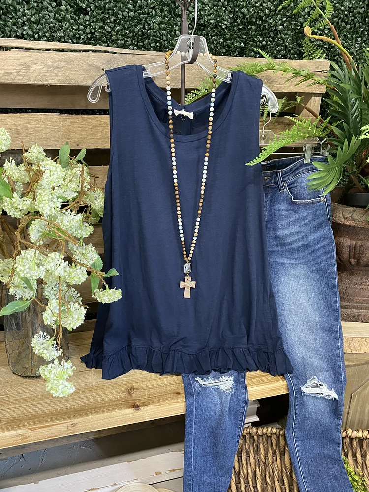 Solid color sleeveless vest-Mayoulove