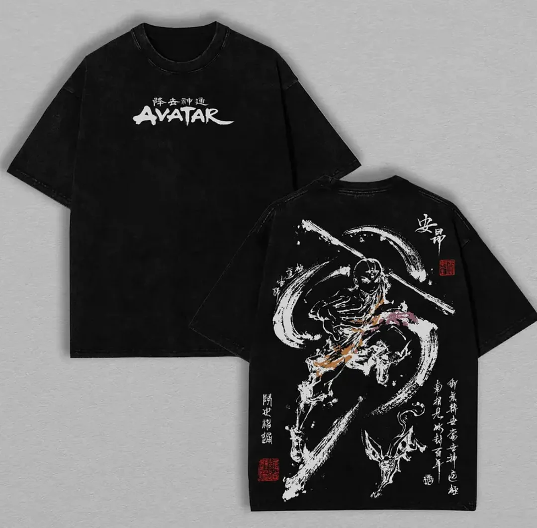 Avatar The Last Airbender Printed Unisex Washed T-Shirt