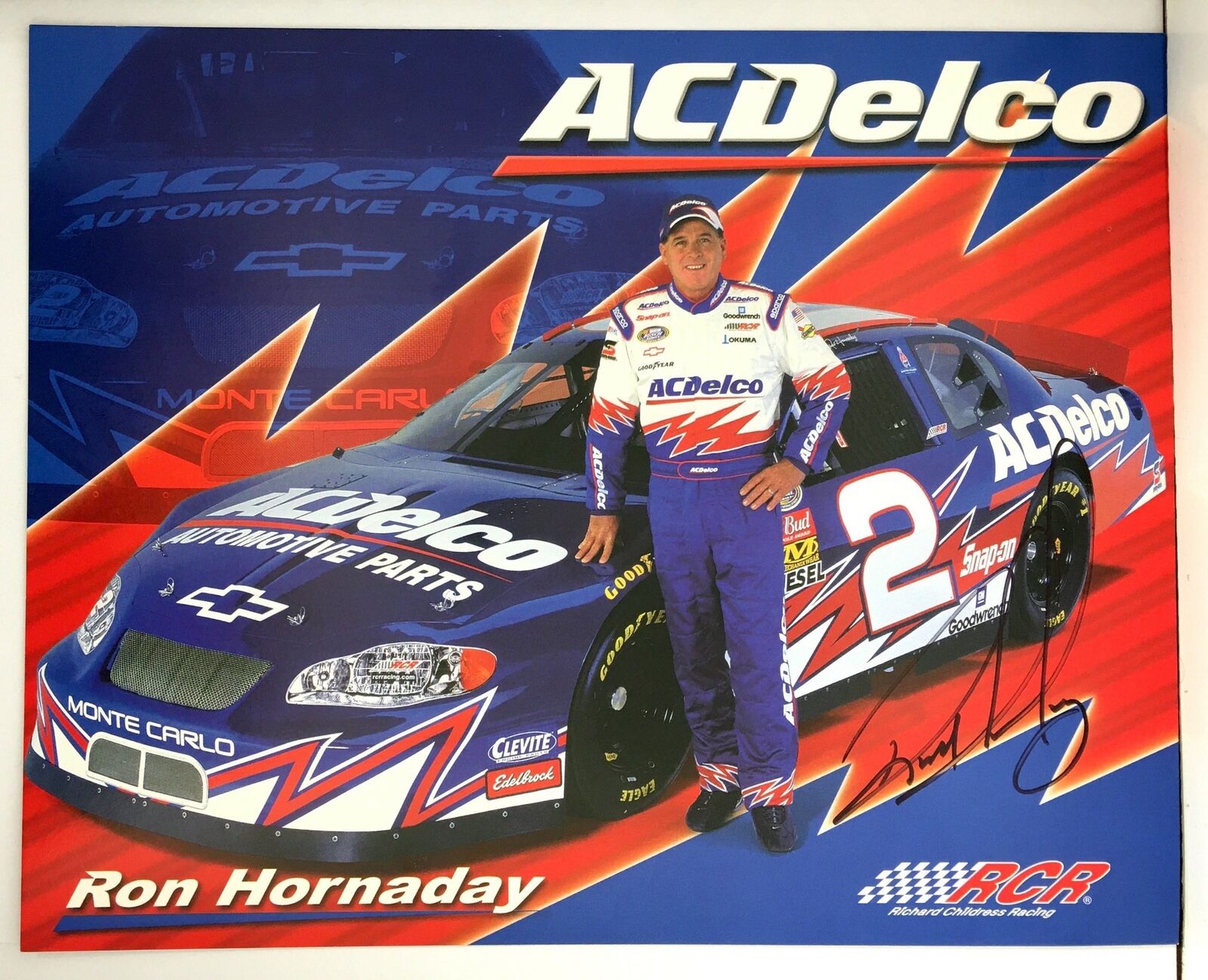 Ron Hornaday Signed 8x10 Photo Poster painting Promo Hero Card Postcard NASCAR  SHIP Auto AU