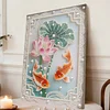 DIY Pearl Painting Good Luck Lotus with Frame for Home Wall Decor(30x40cm)