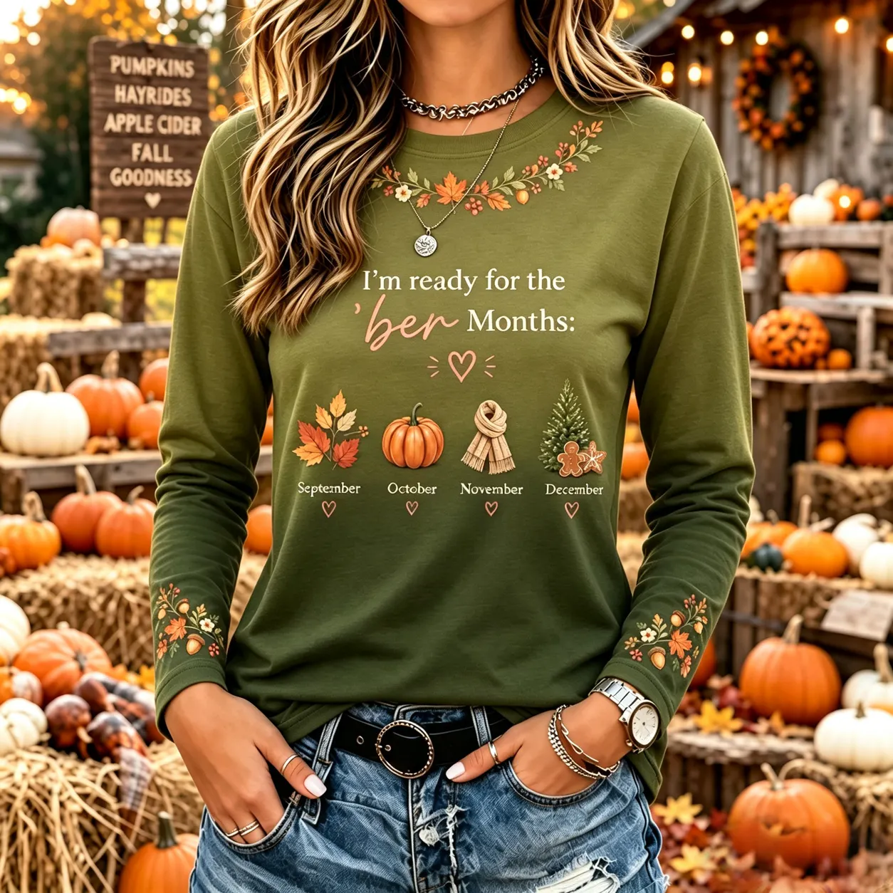 Comstylish Women's Vintage Halloween Fall Heart In Skeleton Print Crew Neck Long Sleeve T-shirt