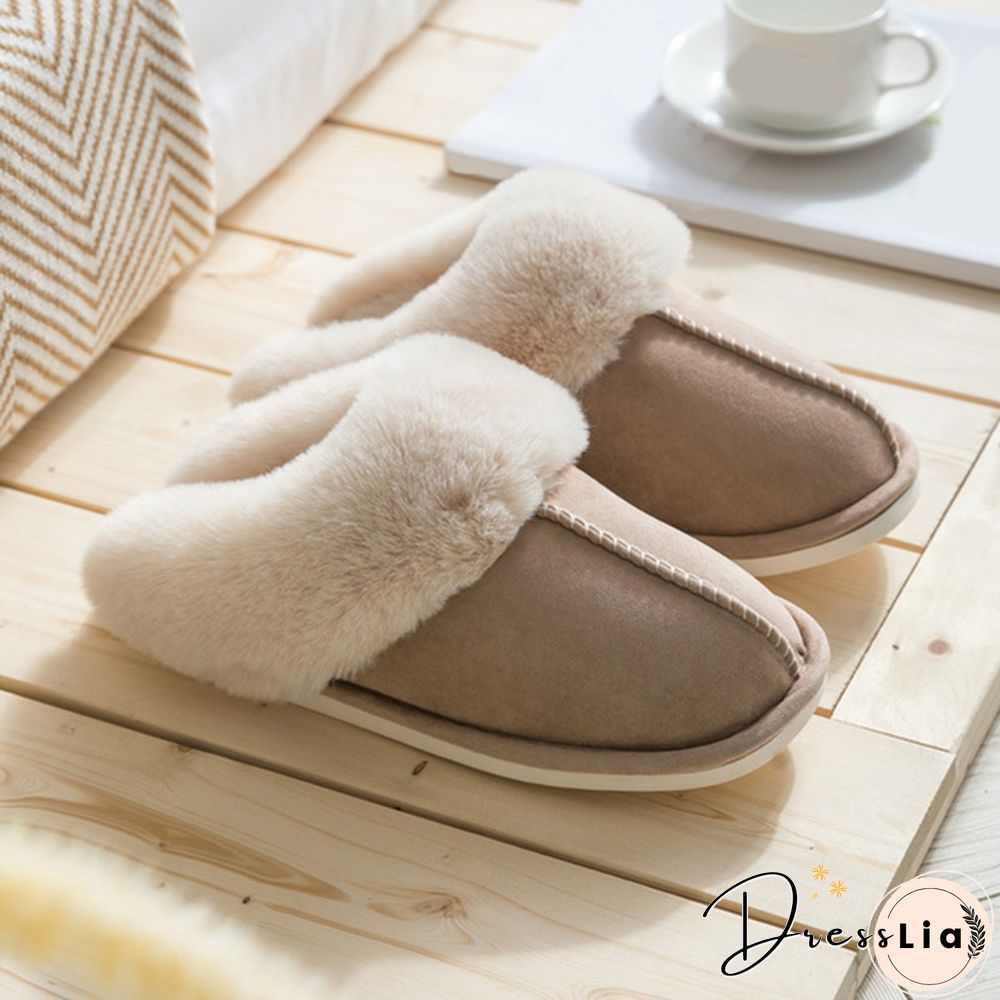 Fashion Women Winter Slippers Indoor Bedroom Lovers Couples Shoes Fashion Warm Shoes Flat Flat Antiskid Slipper