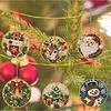 6pcs/set DIY Diamond Special Shape Pearl Art Hanging Wooden Christmas Tree Ornament Kit