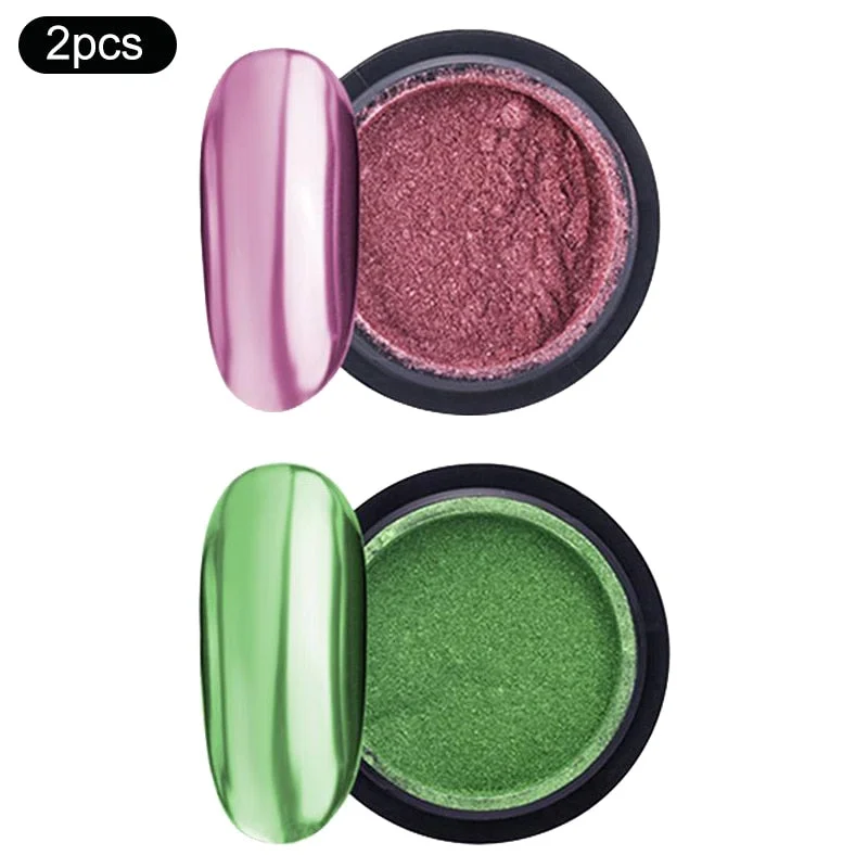 1 Box Rose Sliver Bubble Mirror Powder Metallic Nail Art Glitter iridescent Chrome Dust Sparkling Flakes Pigment Decoration