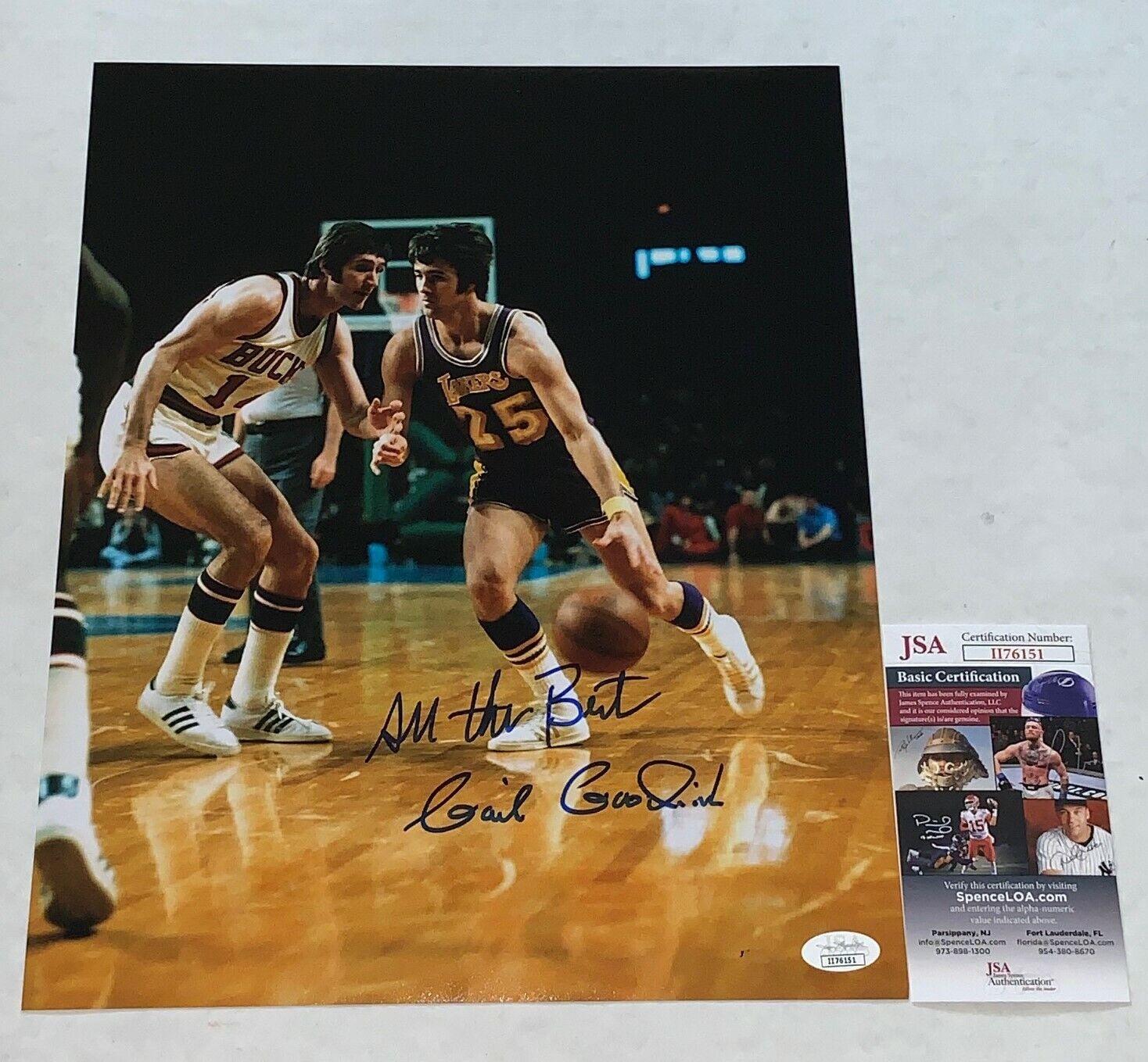 Gail Goodrich signed LA Los Angeles Lakers 11x14 Photo Poster painting autographed HOF JSA