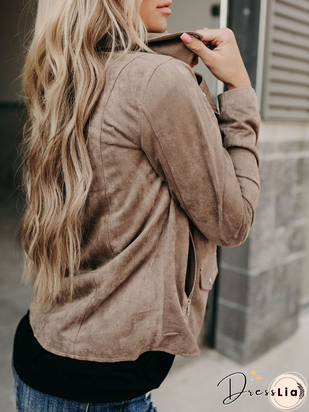 Casual Autumn Polyester Mid-Weight Micro-Elasticity Daily Long sleeve Shawl collar Jacket