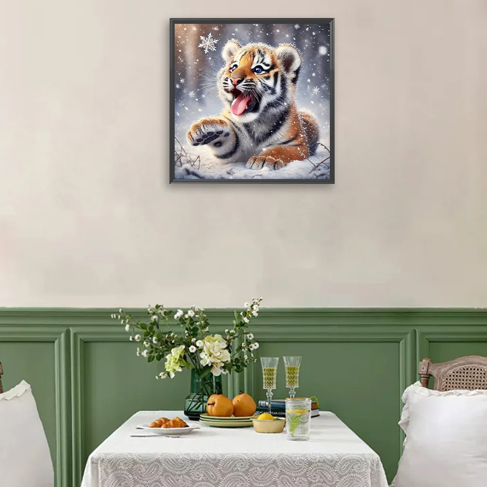 Diamond Painting - Full Square Drill - Winter Tiger(Canvas|35*35cm)
