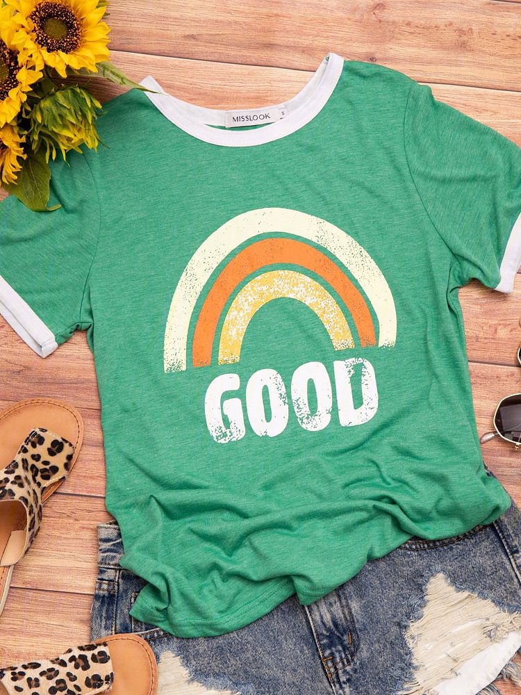 Bestdealfriday Casual Simple Loose Print T-Shirt