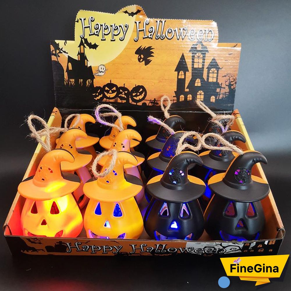 Skeleton Designed Halloween Gradient Color Pumpkin Lights