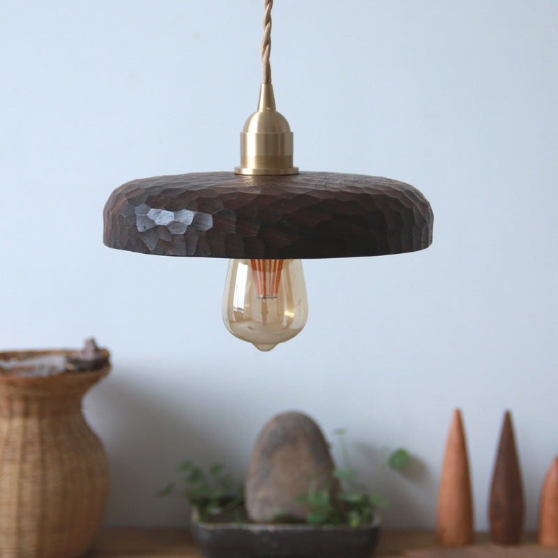 Kuksa wooden chiseled shade pendant Light