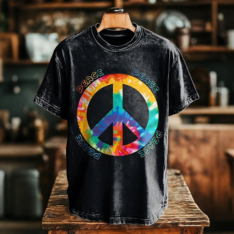 Comstylish Hippie Tie Dye Unisex Vintage Art Print Casual T-shirt