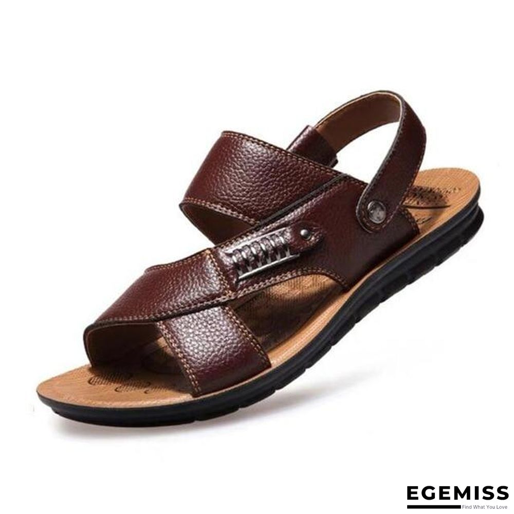 Men Genuine Leather Roman Sandals Male Casual Shoes Flip Flops Fashion Outdoor Slippers Shoes | EGEMISS