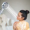 Handheld High-Pressure Shower Head, Angle-Adjustable Turbo Fan Head, Hydro-Jet Bracket And Filter, Removable One-Touch Pause Button Function