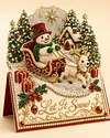 6pcs DIY Christmas Snowman Pearl Art Diamond Painting 3D Greeting Card