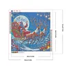 Père Noël Chevauchant Un Élan Sous La Lune Perceuse Ronde Peinture Diamant-55*55CM