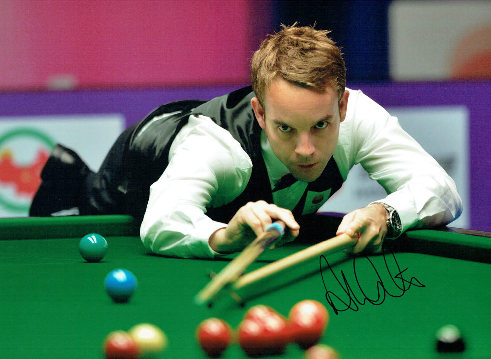 Ali CARTER Signed Autograph 16x12 Photo Poster painting B SNOOKER Sheffield Crucible AFTAL COA