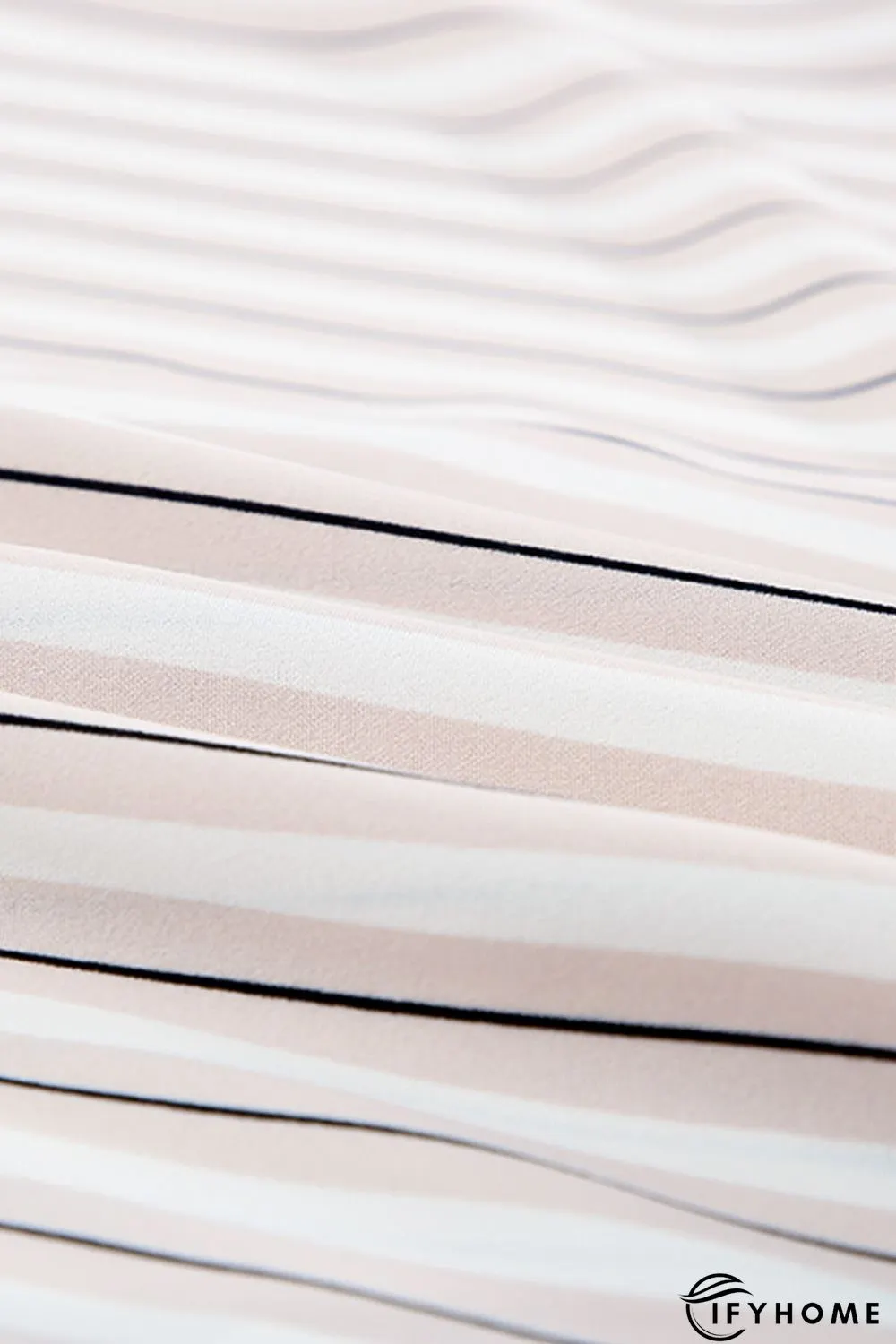 Khaki Striped Buttons Closure Long Sleeve Shirt | IFYHOME