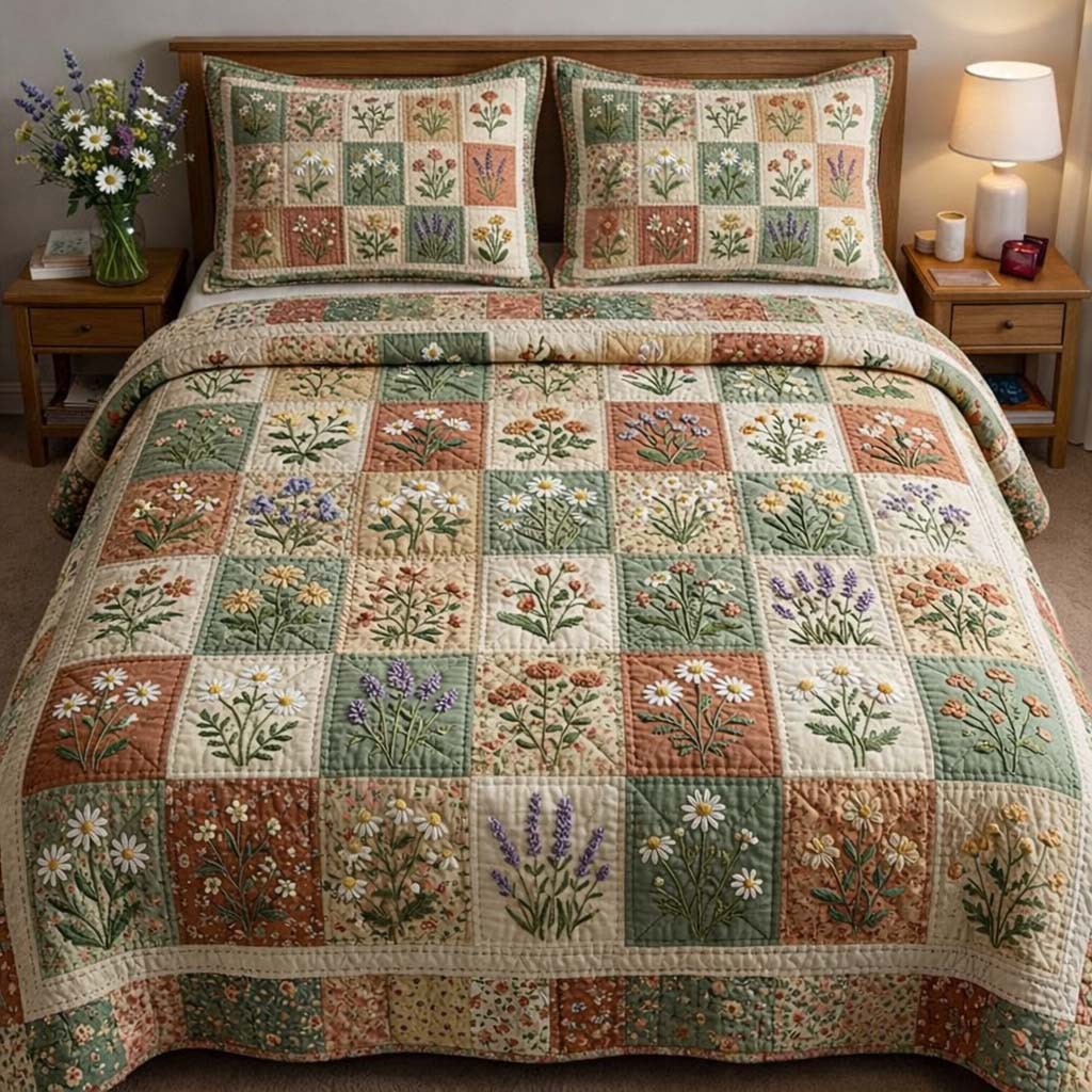 Vintage Vibes 3-Piece Quilted Bedding Set GFTOQA2140