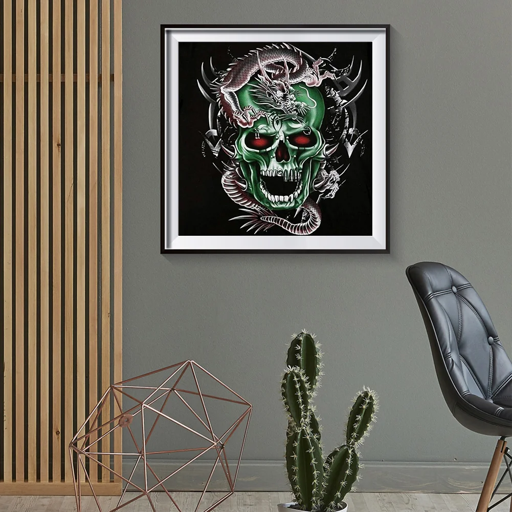 5D DIY Diamond Painting Skull Dragon Full Square Drill Mosaic Picture Craft