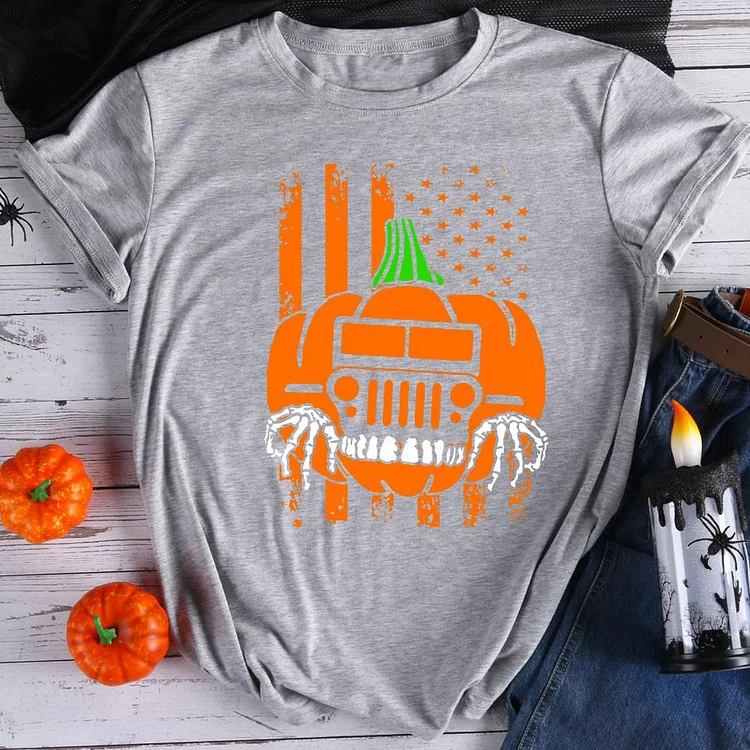 Halloween Pumpkins Jeeps   T-Shirt Tee-07352