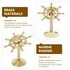 Brass Rudder Rotating Ornaments Pilot Helmsman Desk Decoration Ornaments Car Ornaments Copper Crafts