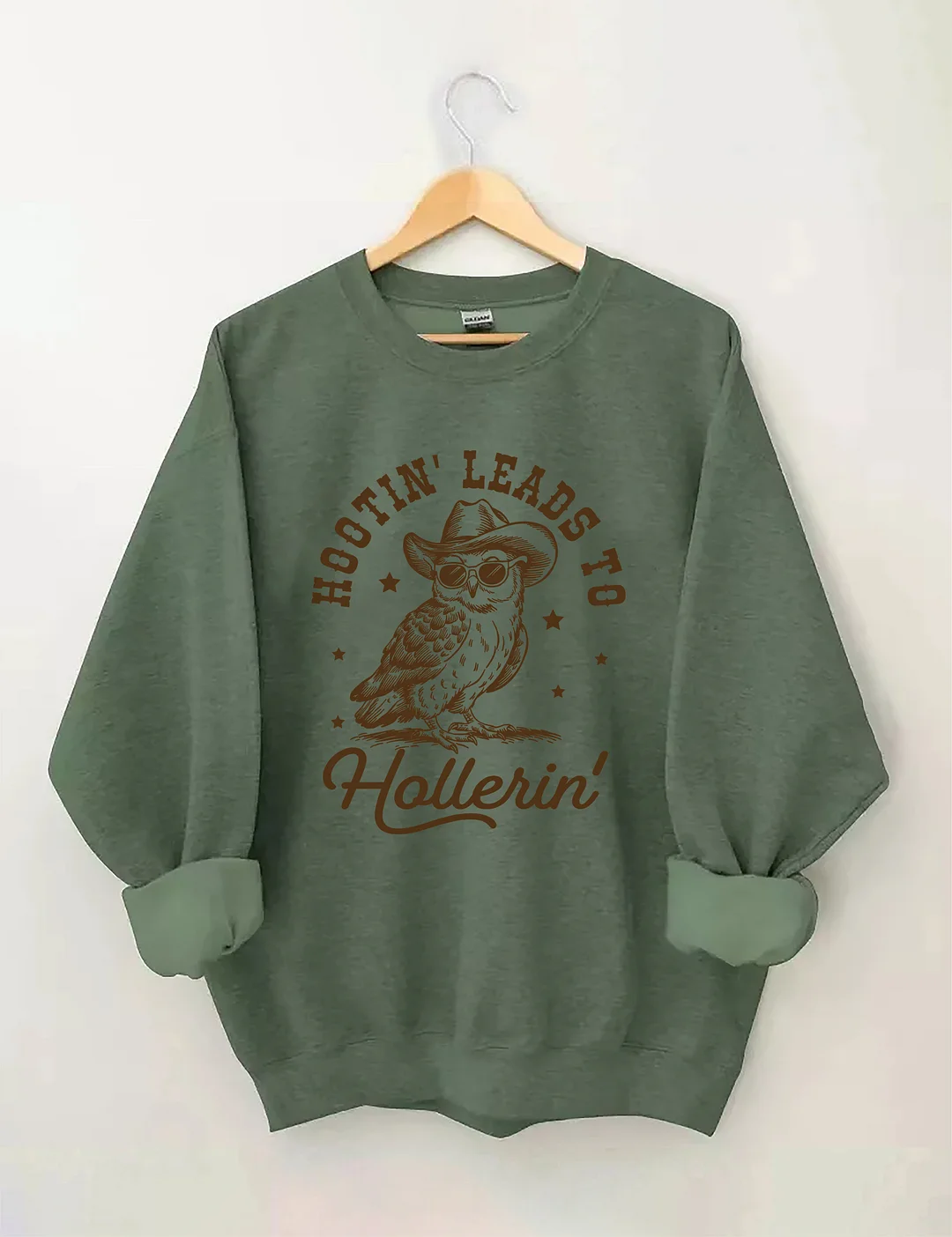 Hootin' Leads To Hollerin' Western Owl Sweatshirt