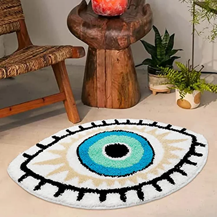 Olivenorma 1pc Absorbent White Evil Eye Rugs Carpet